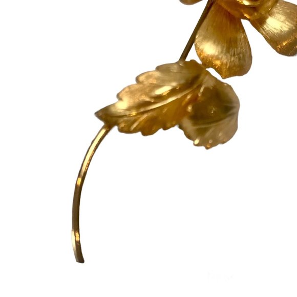 Flower Brooch Gold Tone by Corocraft - Picture 5 of 6